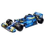 KIT DE BLOCOS DE MONTAR MACHINE PLAYER CARRO DE FÓRMULA 1 AZUL 1/10 1161 PEÇAS 66625